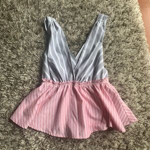 NWT crisscross open back top